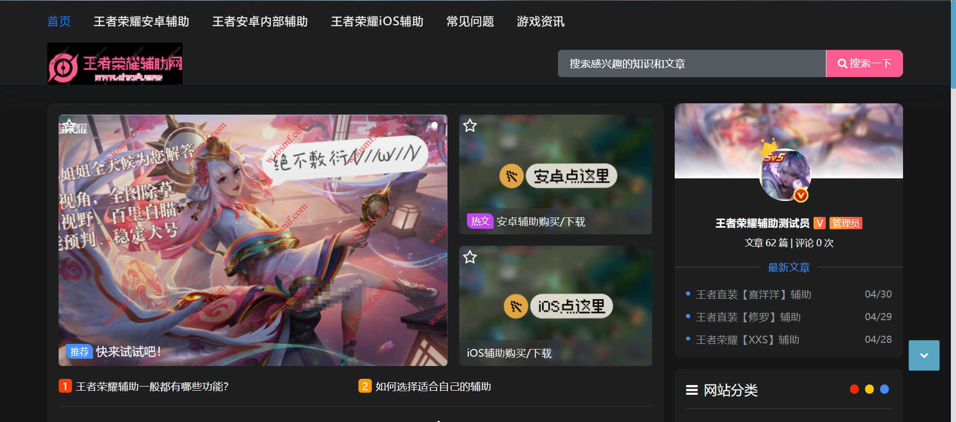 王者荣耀辅助网 - 全图透视技能自瞄外挂